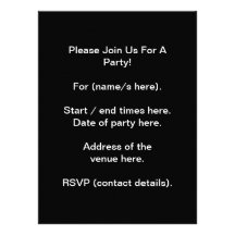 Printed Custom Monogram. Black and Pale Grey. Personalised Invite