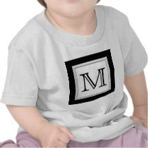 Printed Custom Monogram. Black and Pale Grey. Shirts