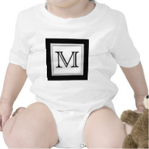 Printed Custom Monogram. Black and Pale Grey. Tee Shirts