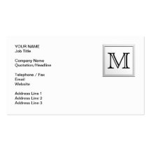 Printed Custom Monogram. Black and White. Business Cards