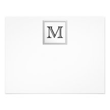 Printed Custom Monogram. Black and White. Custom Invites