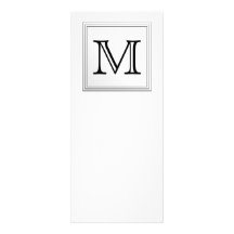 Printed Custom Monogram. Black and White. Invite