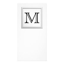 Printed Custom Monogram. Black and White. Photo Card Template