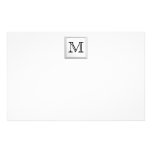 Printed Custom Monogram. Black and White. Customized Stationery