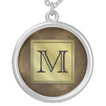 Printed Custom Monogram Image. Brown. Custom Jewelry