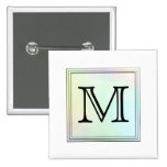 Printed Custom Monogram Image. Pretty, multicolor. Pinback Buttons