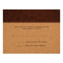 Printed Leather Wedding RSVP Personalised Invitation