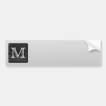 Printed Pattern and Custom Letter. Black and White Bumper Sticker
