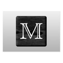 Printed Pattern and Custom Letter. Black and White Business Card Template