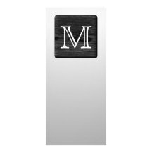 Printed Pattern and Custom Letter. Black and White Invitations