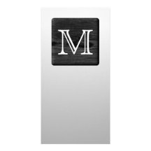 Printed Pattern and Custom Letter. Black and White Personalized Photo Card