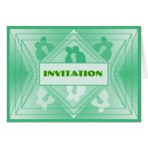 Prisma Collection Deluxe Invitation Blue Green Greeting Cards