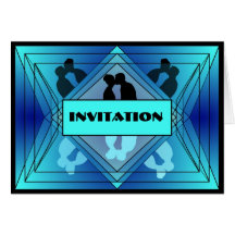 Prisma Collection Deluxe Wedding Invitation Blue Card
