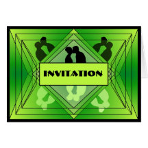 Prisma Collection Deluxe Wedding Invitation Green Cards