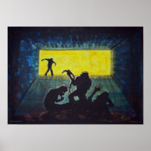 Private Party Zombie Silhouette Art Poster