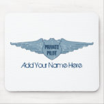 Private Pilot Blue Wings Mouse Pad