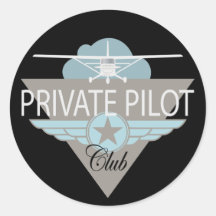 Private Pilot Club Round Sticker