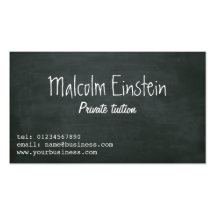 Private tutor blackboard script business card templates