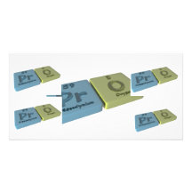 Pro as Pr Praseodymium and O Oxygen Personalized Photo Card