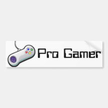 Pro Gamer, Video Game Controller Bumper Sticker