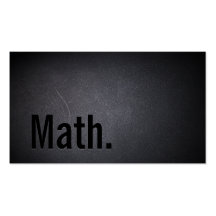 Professional Black Out Math Business Card