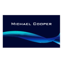 Professional Blue Wave Business Card Navy