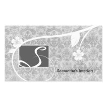 Professional Custom Monogram Business Card Floral