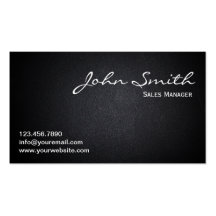 Professional Dark Leather Texture Business Card