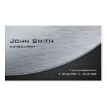 Professional Elegant Silver Modern Metal Black Business Card Templates