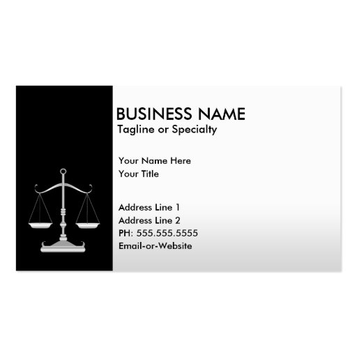 professional justice business card template