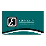 Professional Monogram Teal Business Card