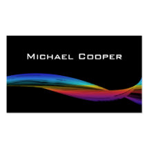 Professional Rainbow Wave Business Card Black