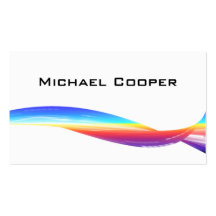 Professional Rainbow Wave Business Card White
