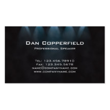 Professional Speaker Spotlight Business Card Blue