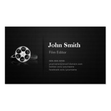 Professional Video Film Editor Cutter Director Business Card