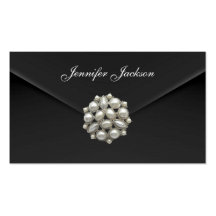 Profile Card Business Black Velvet Pearl Jewel Business Card