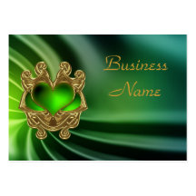 Profile Card Green Jewel Heart Silk Business Card