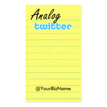 Profile / Note Card! AnalogTwtr yelbk lined Business Cards