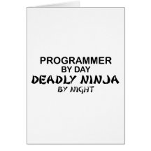 Programmer Deadly Ninja by Night Greeting Card