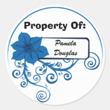 Property Of Sticker (floral blue)