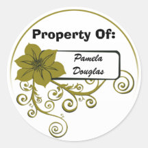 Property Of Sticker (floral olive)