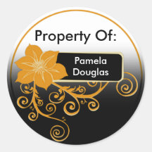 Property Of Sticker (floral orange)