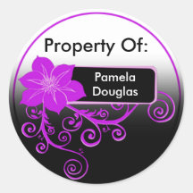 Property Of Sticker (floral purple)