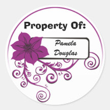 Property Of Sticker (floral purple)