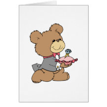 proposal or ring bearer teddy bear design cards
