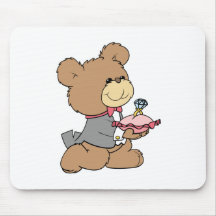 proposal or ring bearer teddy bear design mousemat