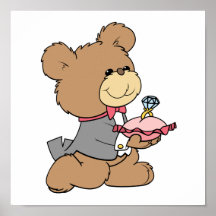 proposal or ring bearer teddy bear design poster