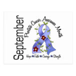 Prostate Cancer Awareness Month Flower Ribbon 1 Postcards
