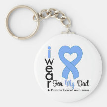 Prostate Cancer Heart Ribbon DAD Keychain