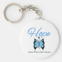 Prostate Cancer Hope Butterfly Ribbon Keychain